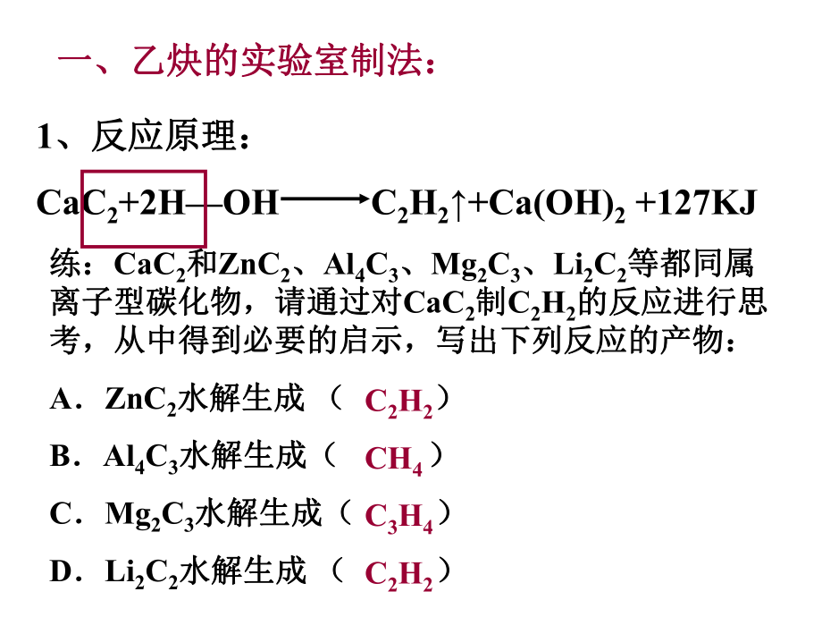 乙炔的实验室制法ppt课件.ppt_第2页