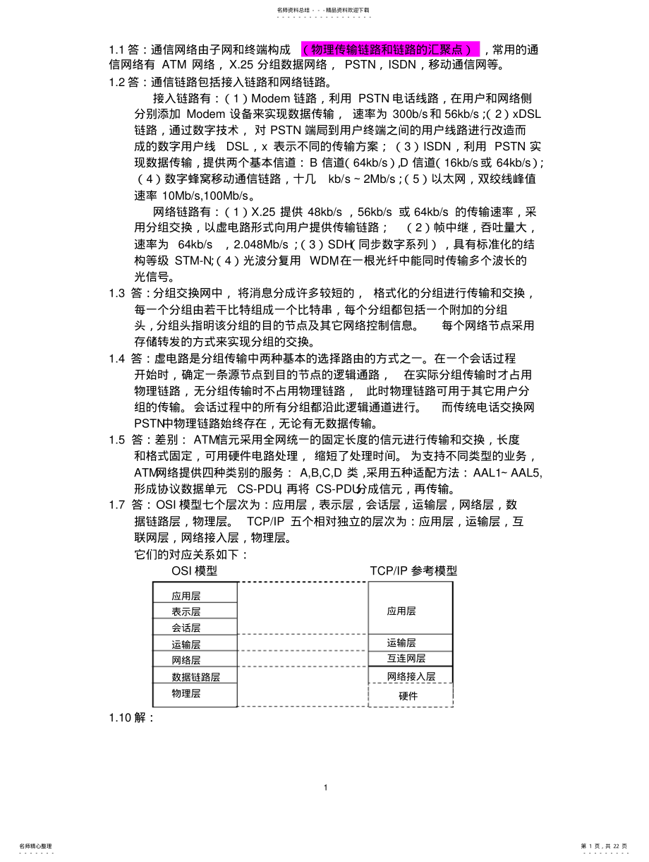 2022年通信网络基础答案 .pdf_第1页