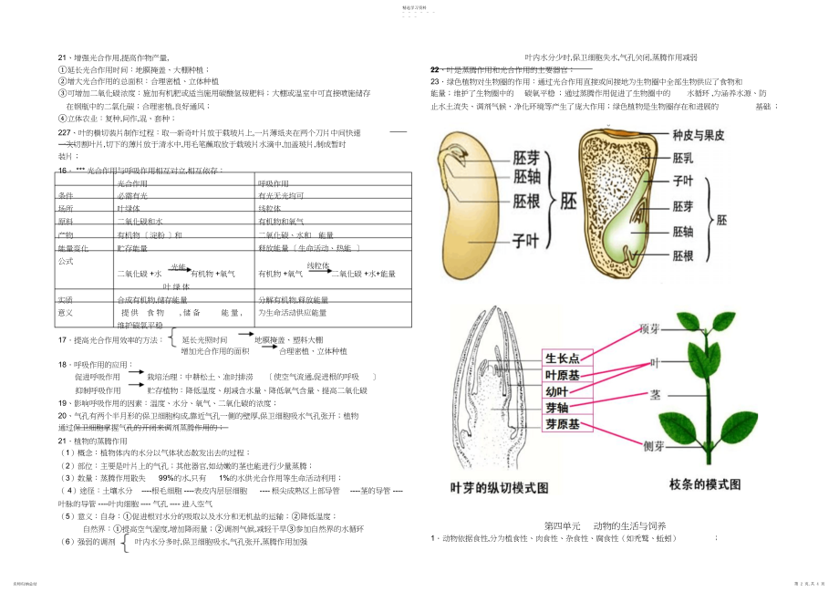 2022年冀教版生物八年级上册复习提纲完整版.docx_第2页