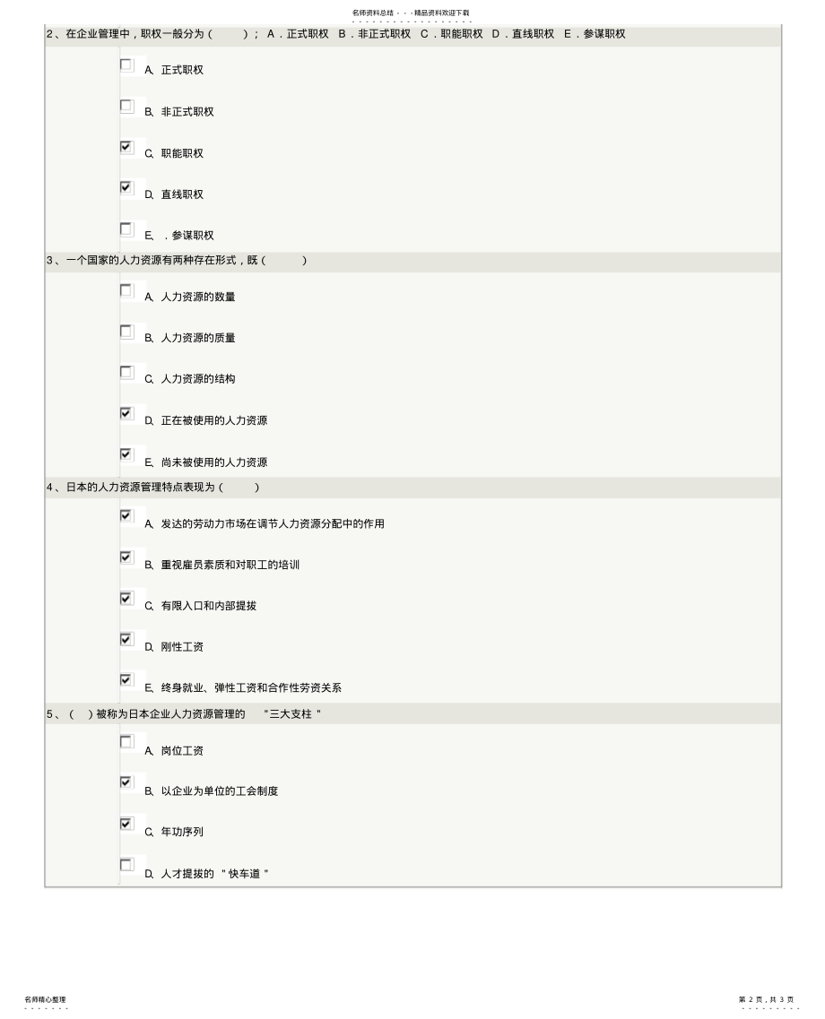 2022年郑大网教《人力资源管理》第章在线测试 .pdf_第2页