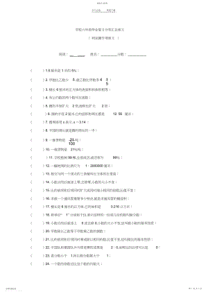 2022年六年级数学总复习分类复习.docx