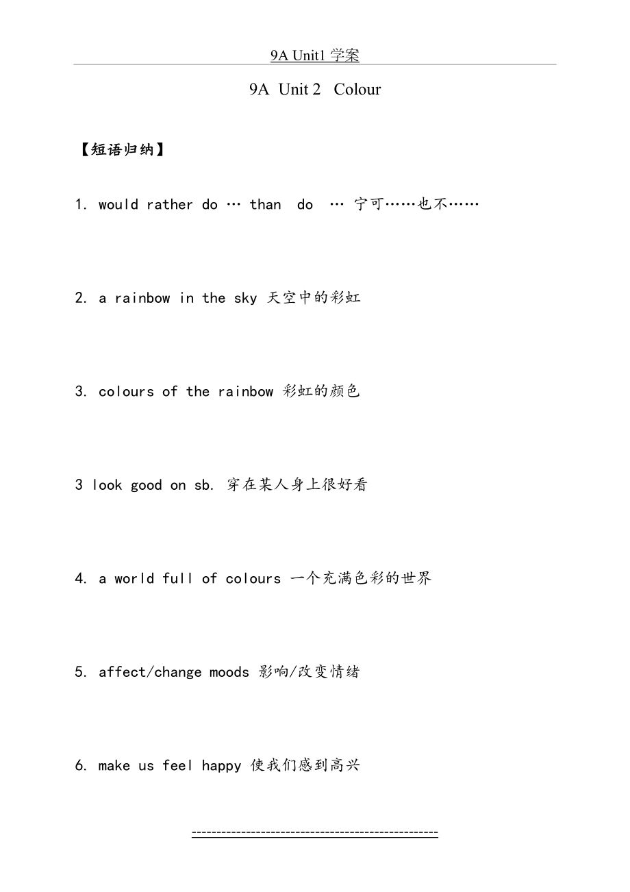 牛津9A-Unit2知识点归纳、难点解析、语法复习.doc_第2页