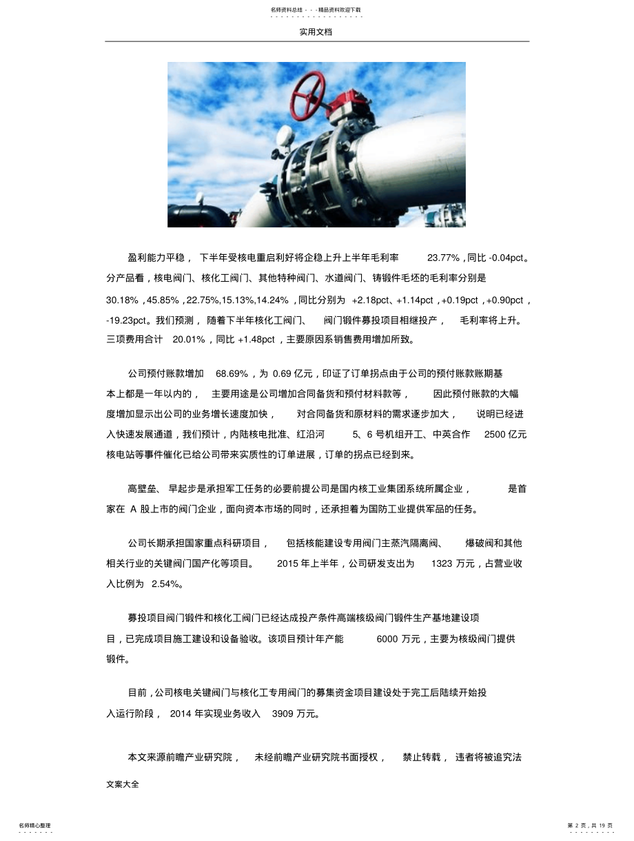 2022年阀门行业现状及发展前景分析报告 .pdf_第2页