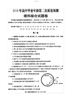 2022年郑州市年高中毕业年级第二次质量预测理综试题.docx