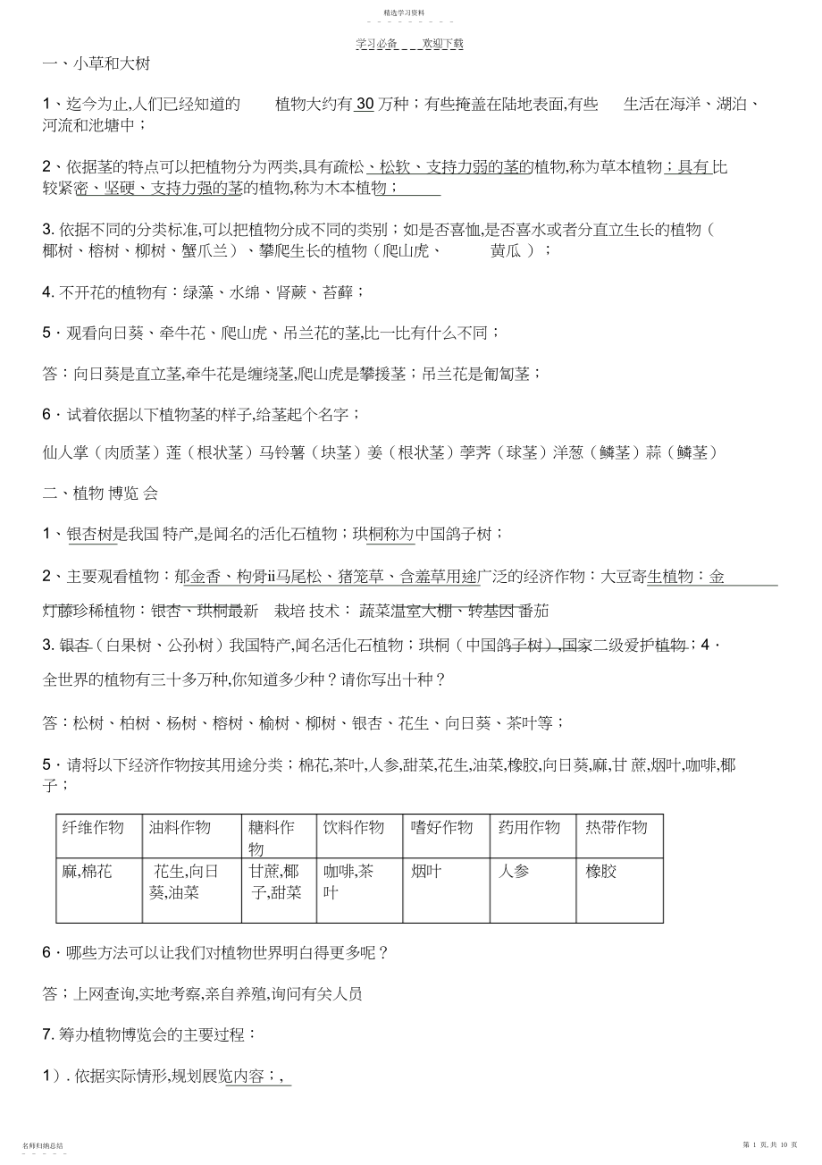 2022年冀教版六年级科学上册总复习题.docx_第1页