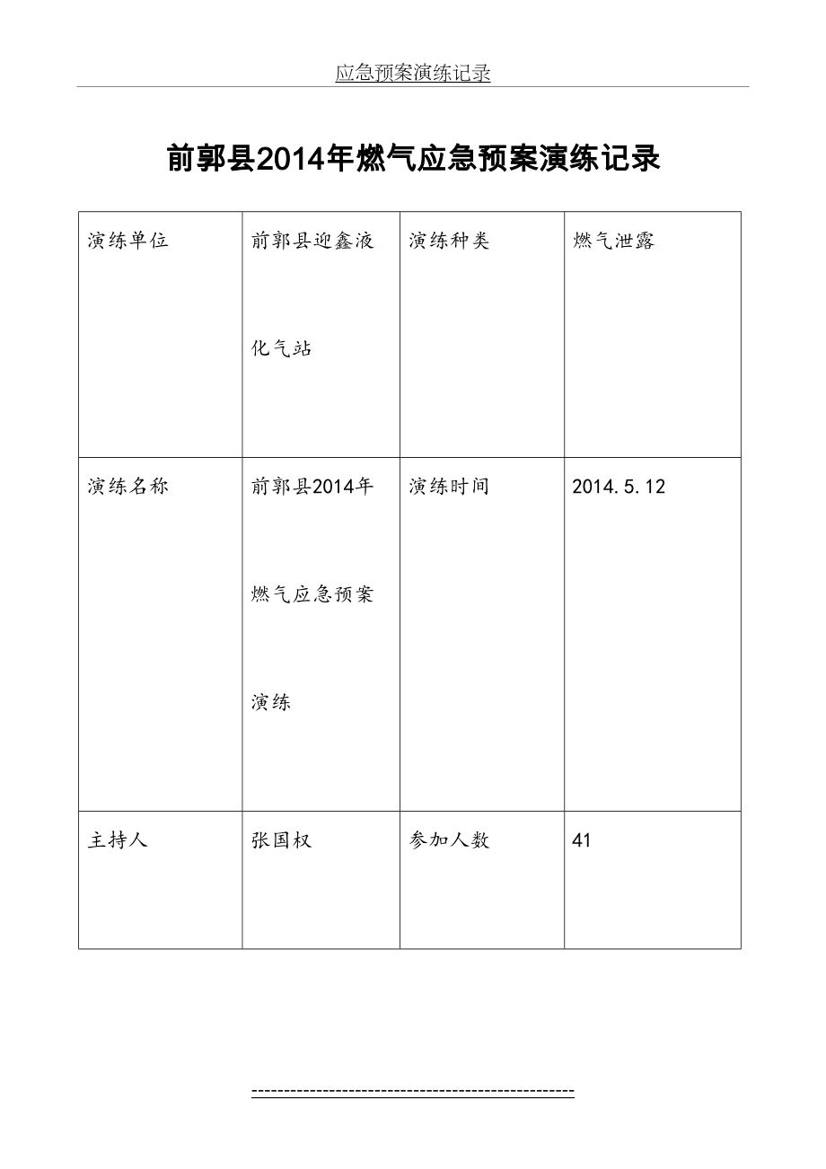 燃气应急预案演练记录.doc_第2页