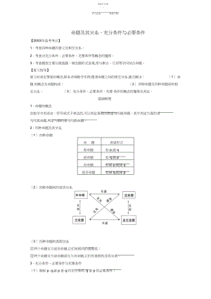 2022年命题及其关系,充分条件与必要条件教案.docx