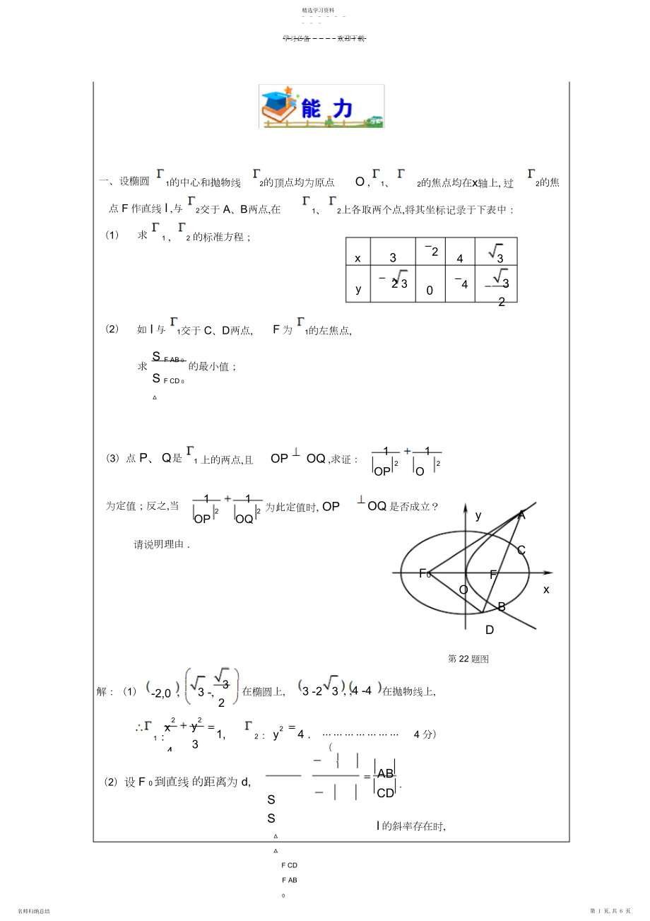 2022年圆锥曲线典型例题精讲-优秀学生必看.docx_第1页