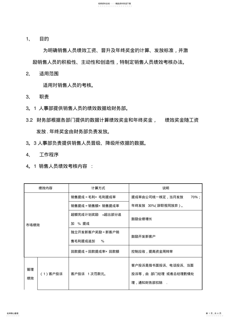 2022年销售人员绩效考核办法 3.pdf_第1页