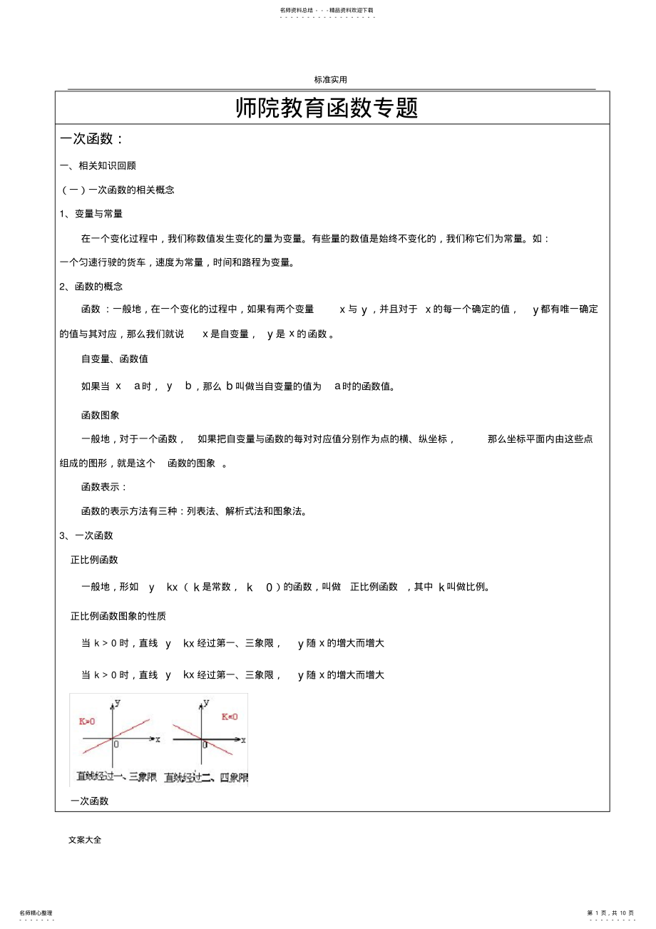 2022年初三数学：函数专题复习 .pdf_第1页