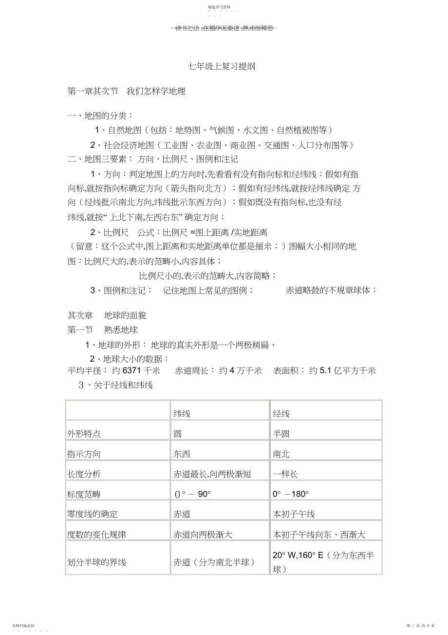 2022年初一地理复习资料.docx_第1页