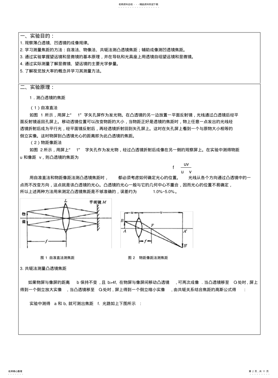 2022年透镜焦距的测定与光学设计说明 .pdf_第2页