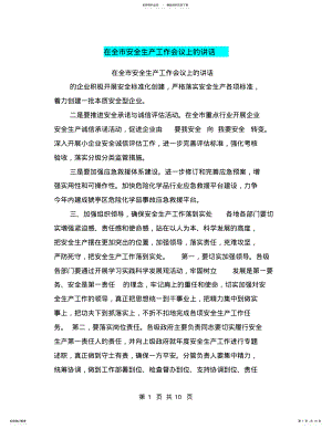 2022年在全市安全生产工作会议上的讲话 .pdf