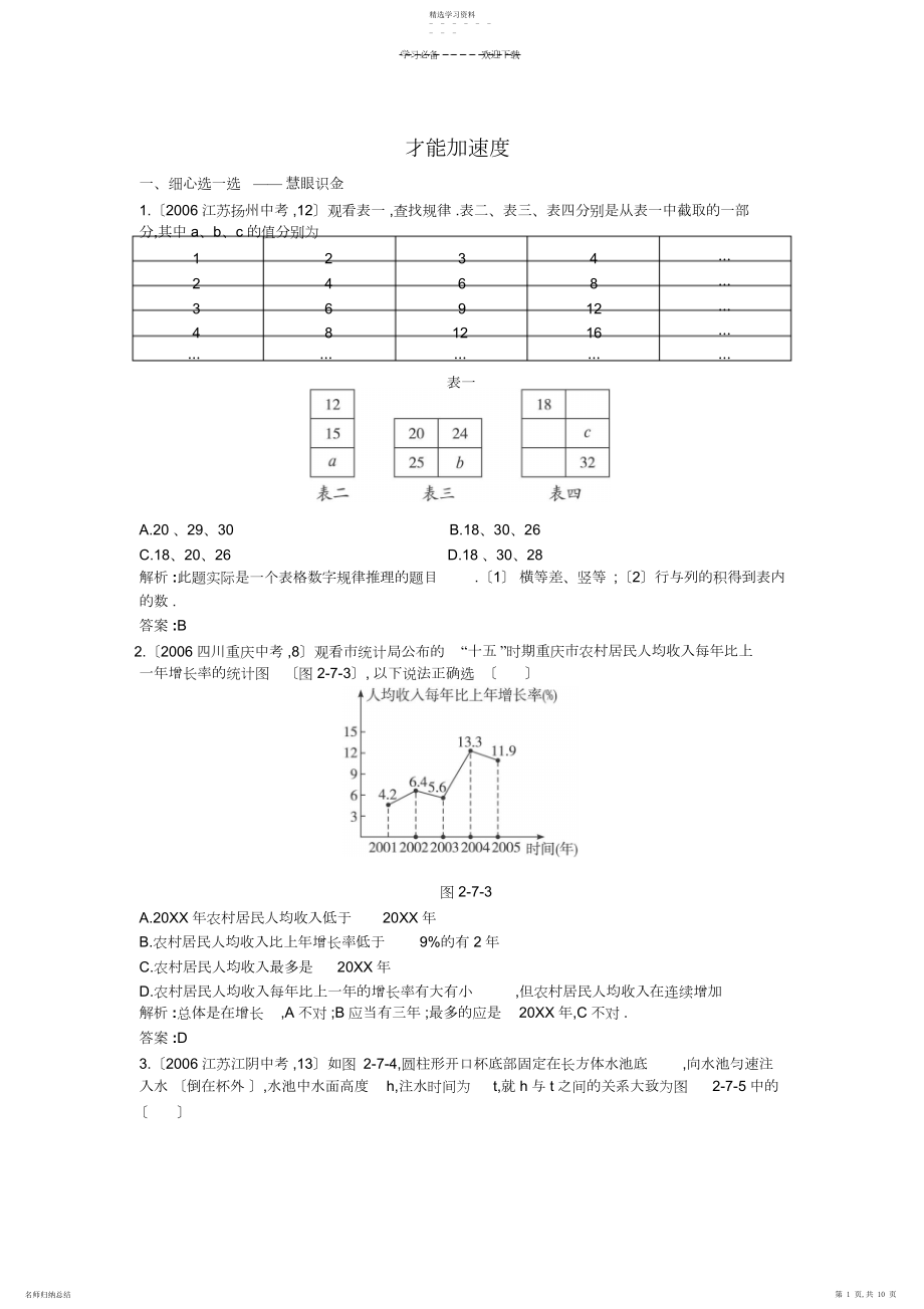 2022年初三中考数学复习资料-能力加速度.docx_第1页