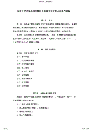 2022年附录二：小额贷款公司贷款业务操作规程 .pdf