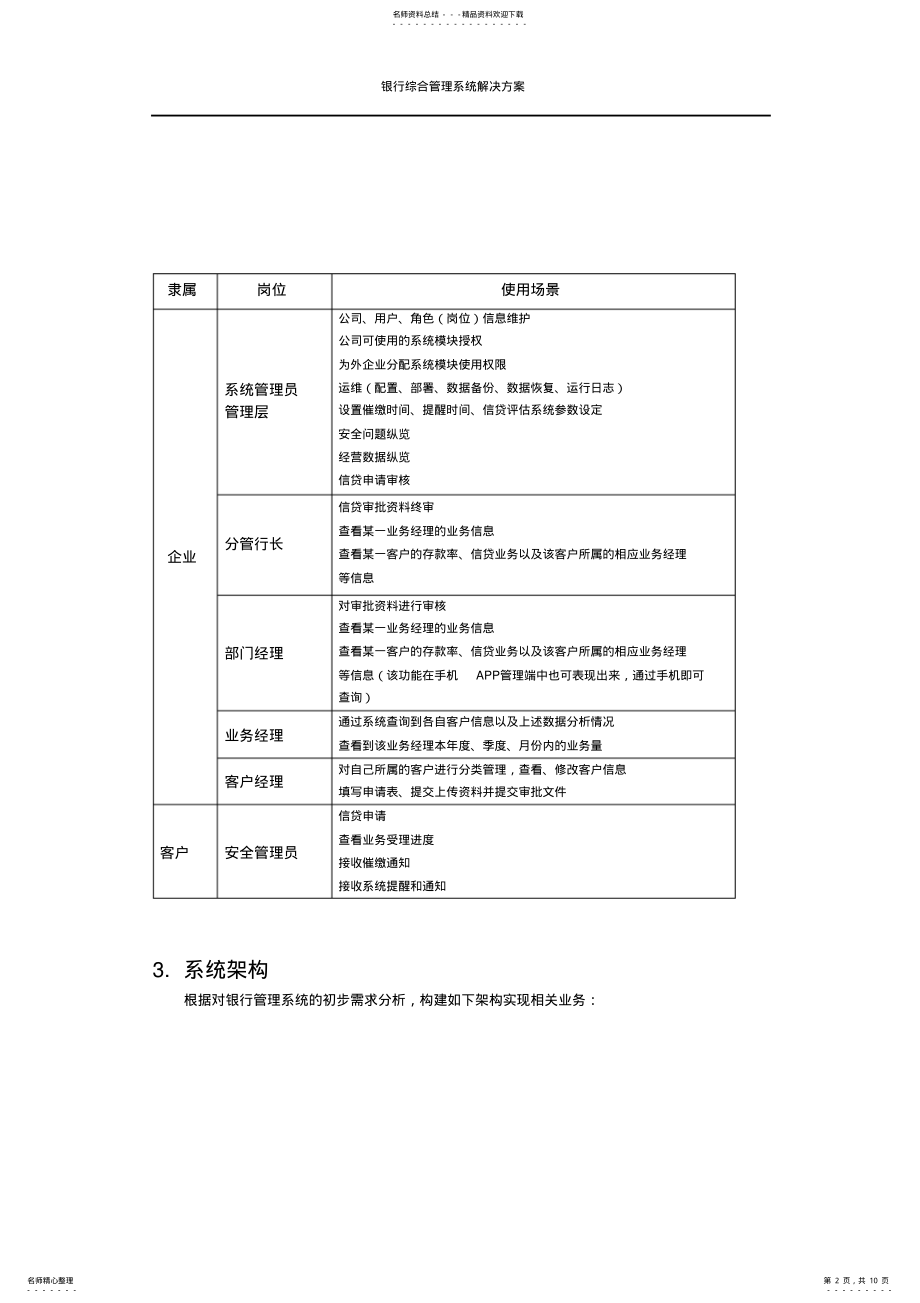 2022年银行管理系统需求及解决方案 .pdf_第2页