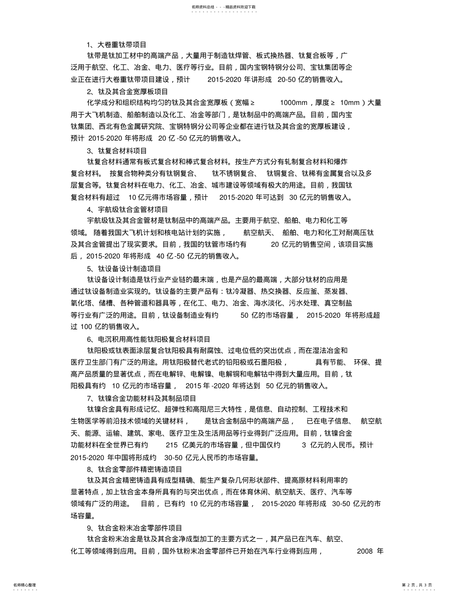 2022年钛行业战略性新兴产业发展规划项目 .pdf_第2页