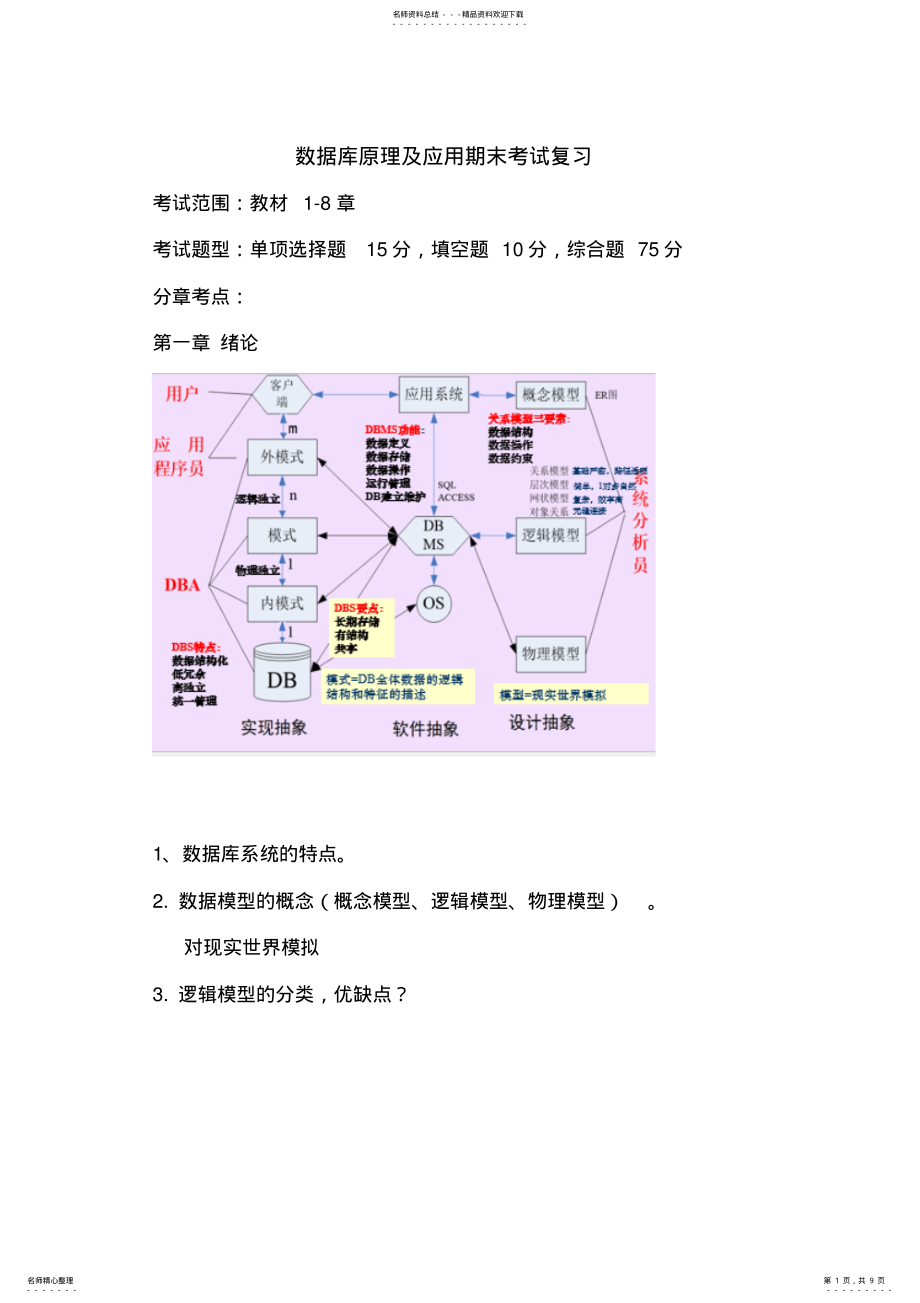 2022年通大数据库复习 .pdf_第1页