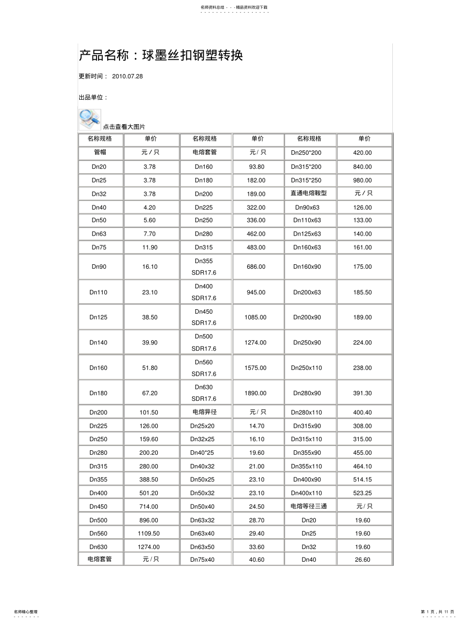 2022年钢塑转换件价格 .pdf_第1页