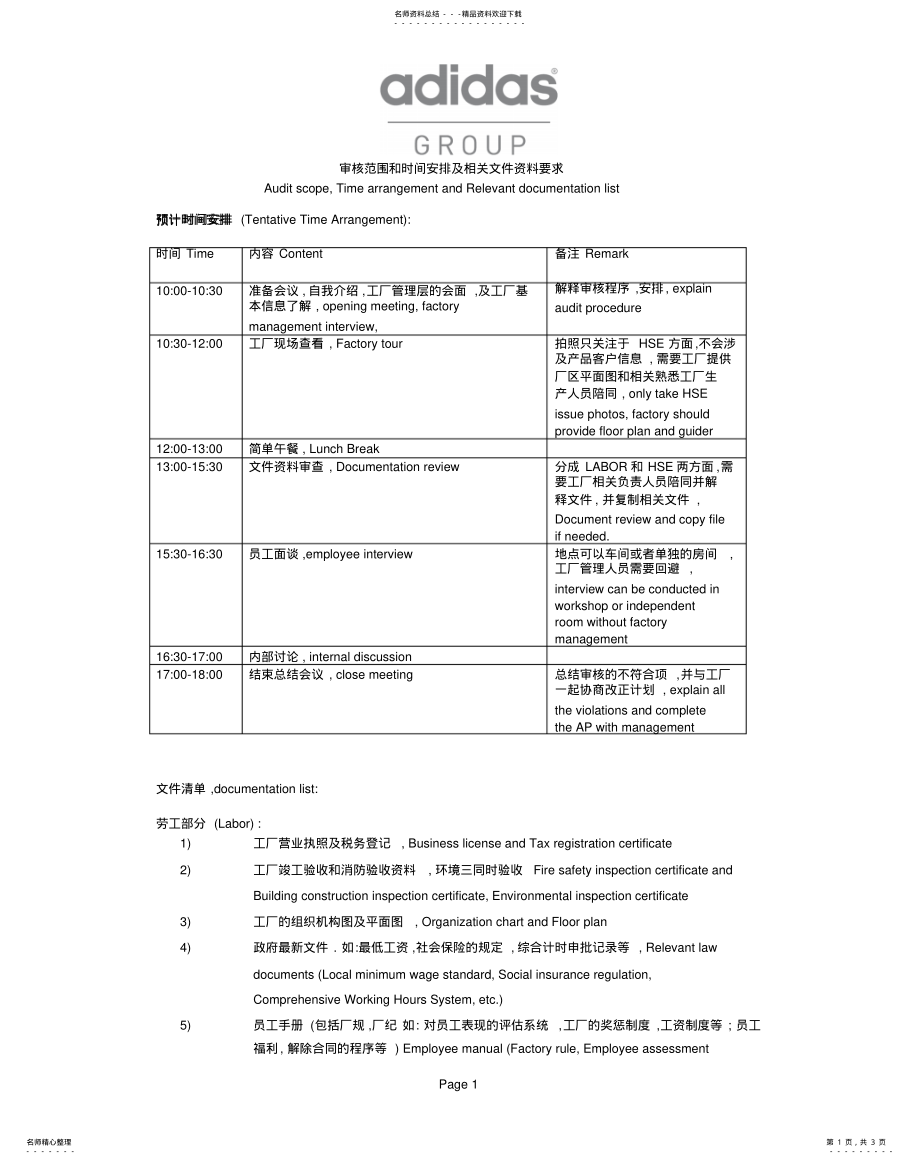 2022年阿迪达斯验厂审核清单 .pdf_第1页