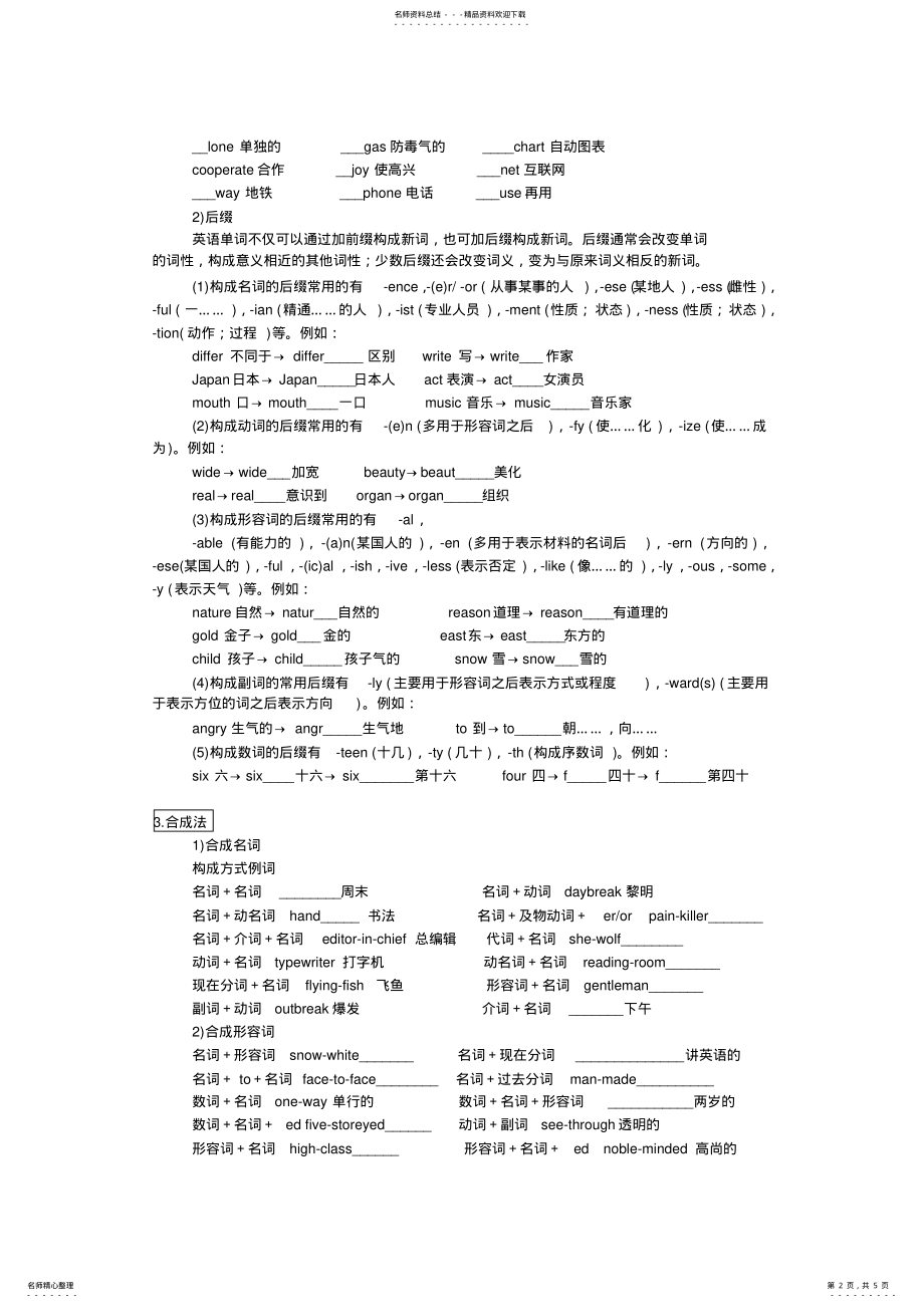 2022年初中英语构词法汇总及练习 .pdf_第2页