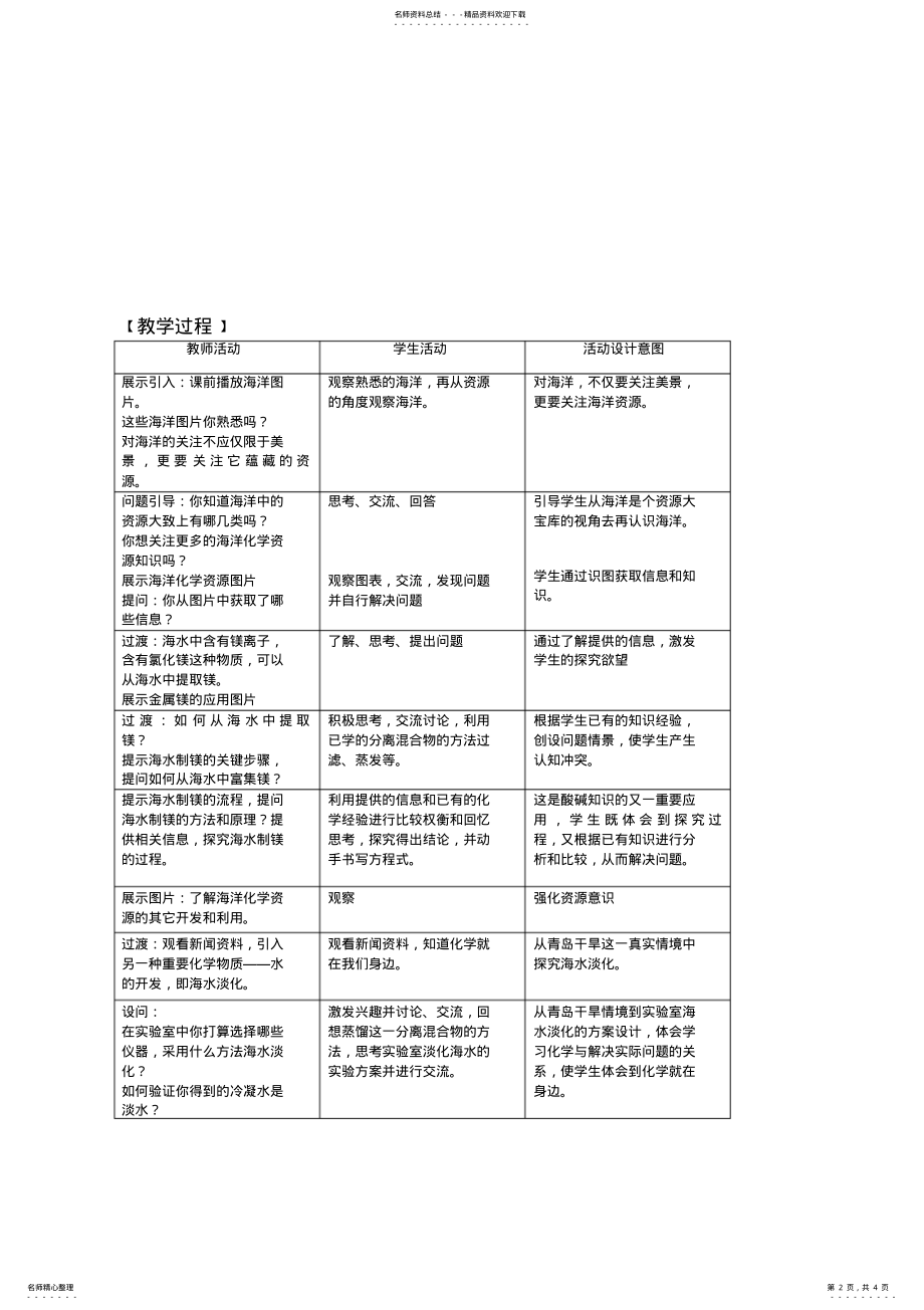 2022年初中化学《海洋化学资源》教案 .pdf_第2页