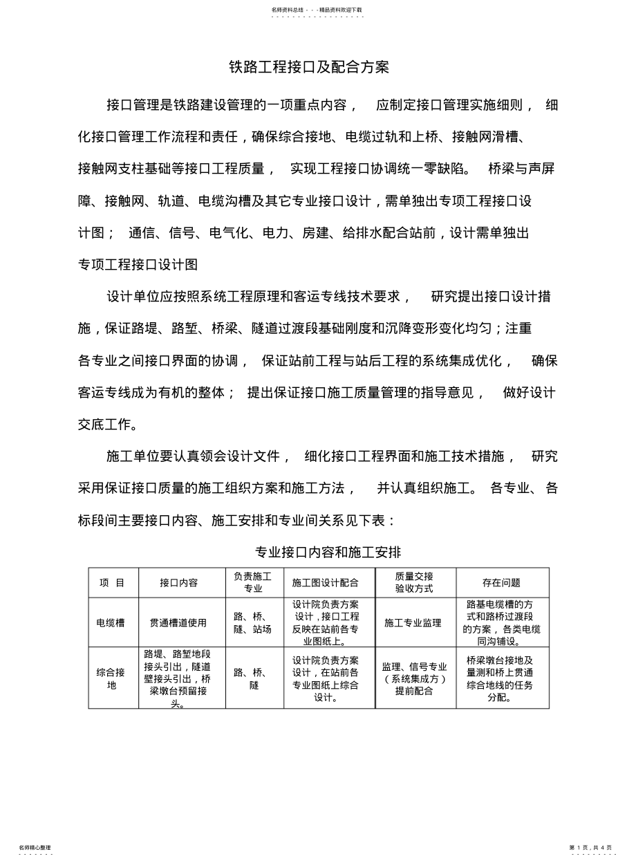 2022年铁路工程接口及配合方案 .pdf_第1页