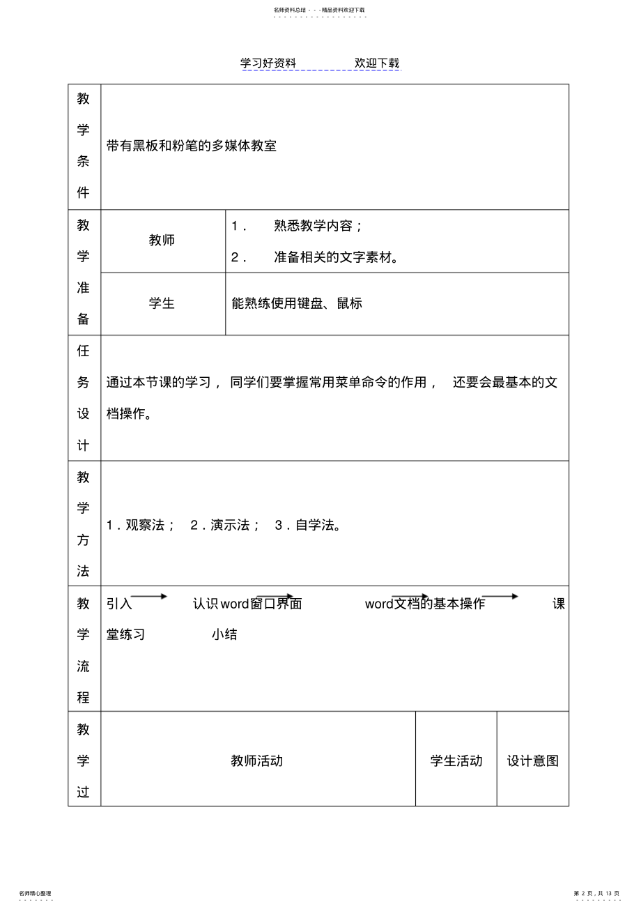 2022年初识WORD教案 .pdf_第2页