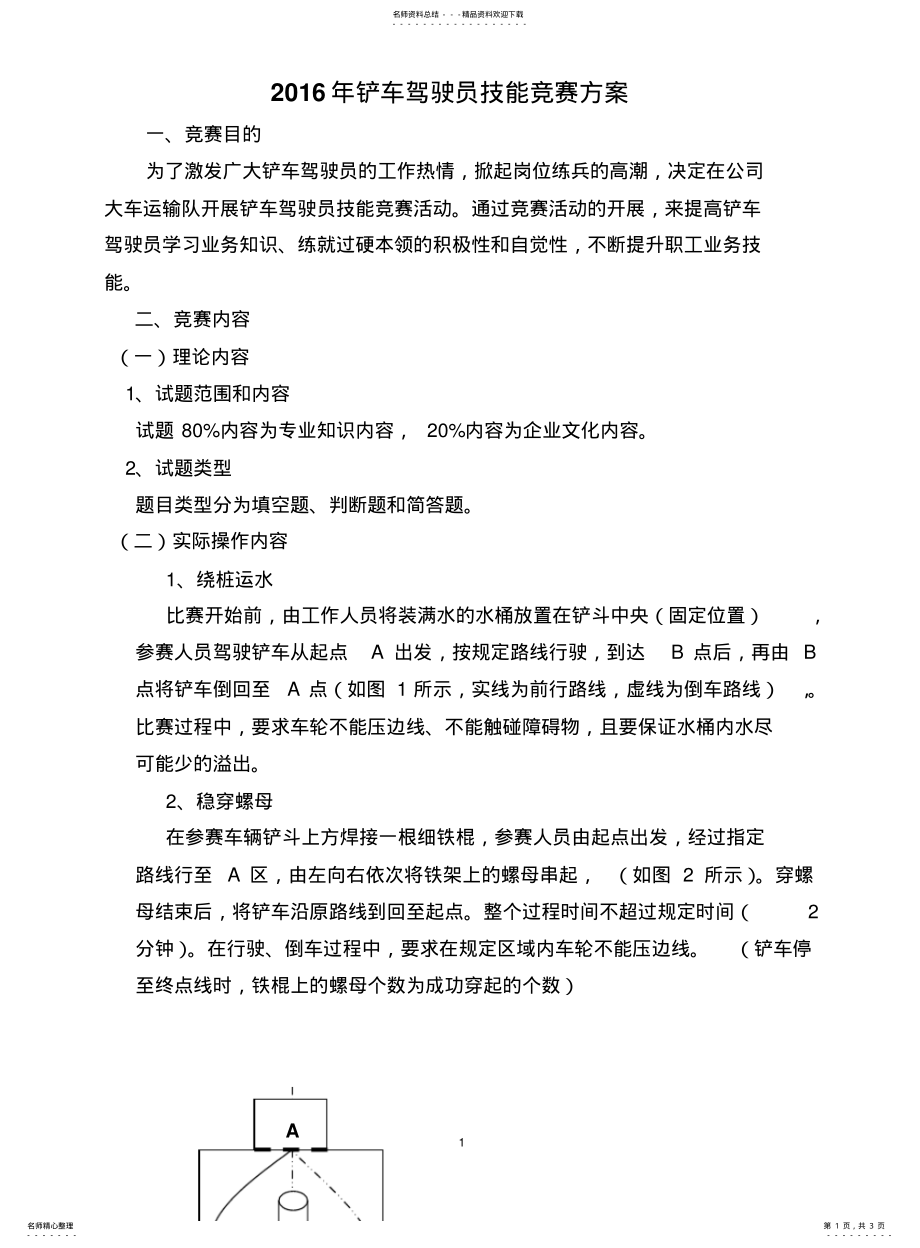 2022年铲车司机技能竞赛方案 .pdf_第1页