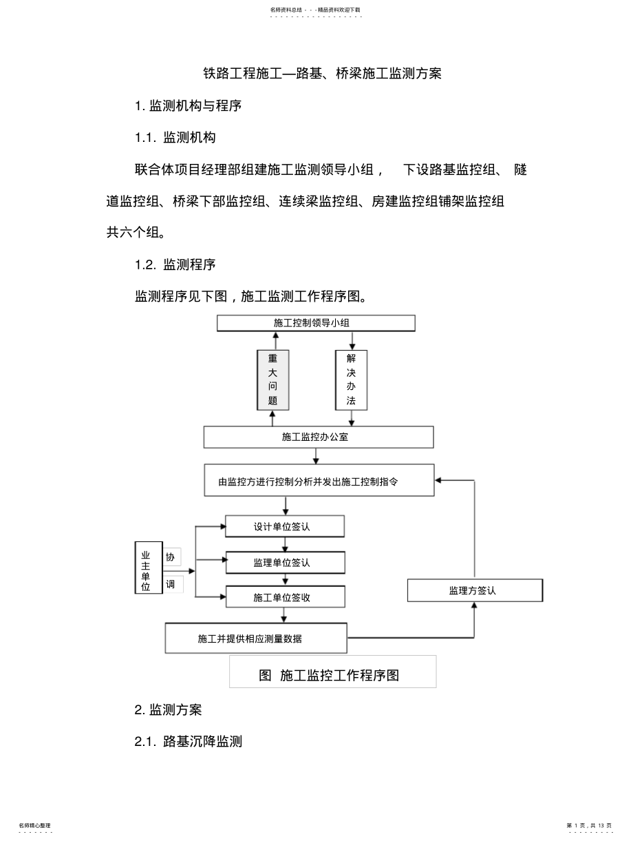 2022年铁路工程施工—路基、桥梁施工监测方案 .pdf_第1页