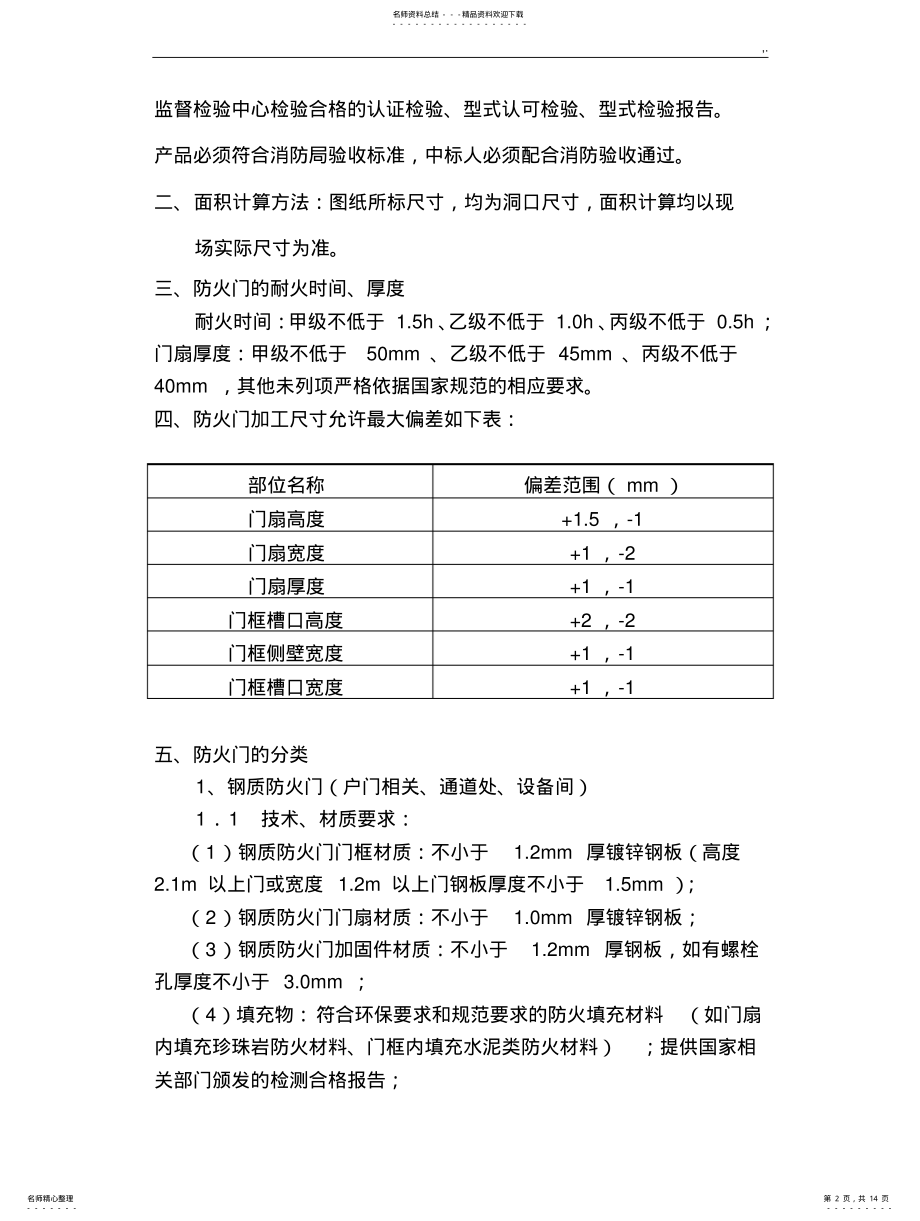 2022年防火门技术要求规范标准要求 .pdf_第2页