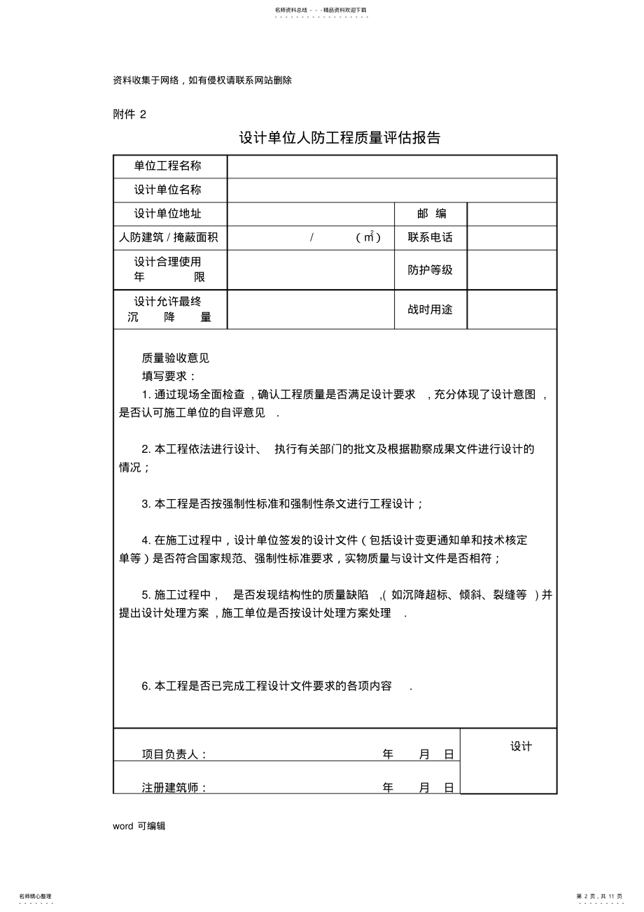 2022年各单位人防工程质量验收报告教学内容 .pdf_第2页