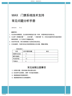 2022年门禁系统常见问题手册V .pdf