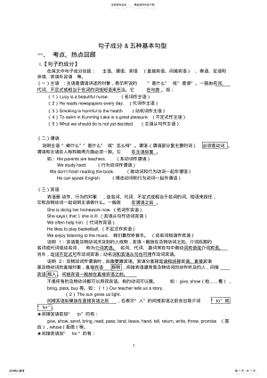 2022年初中英语句子成分及五种基本句型讲解与练习 .pdf