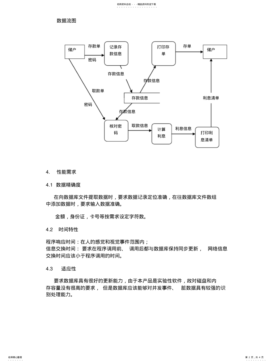 2022年银行储蓄系统需求规格说明书 .pdf_第2页