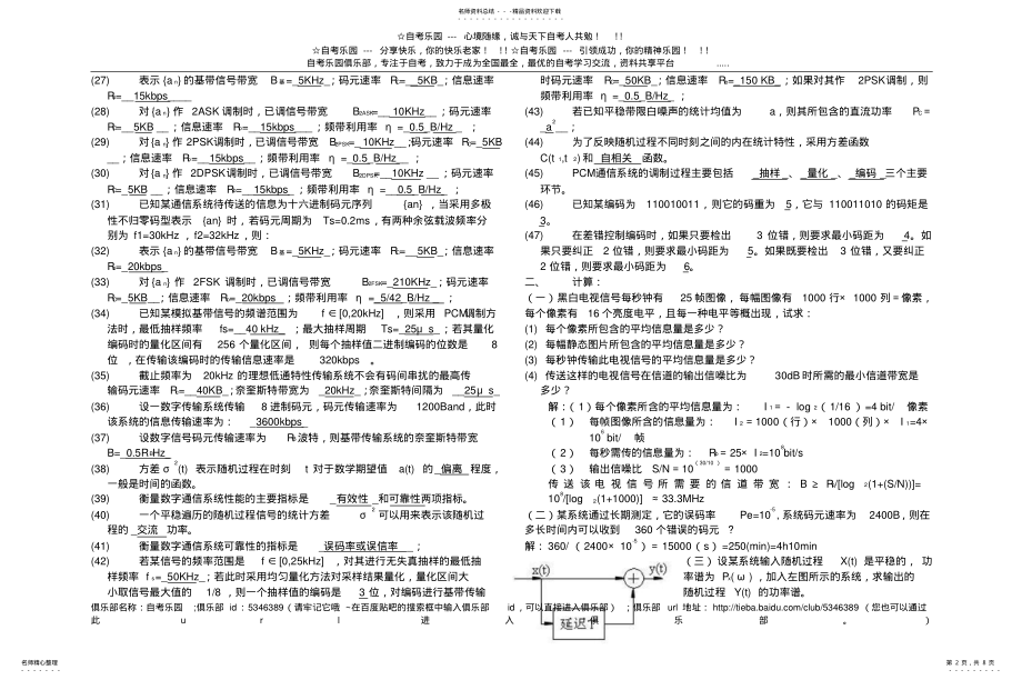 2022年通信原理概论练习题汇总 .pdf_第2页