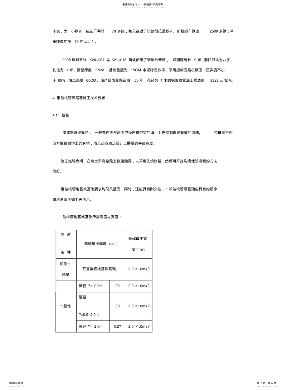 2022年钢波纹管涵施工工艺及技术要求 .pdf_第2页