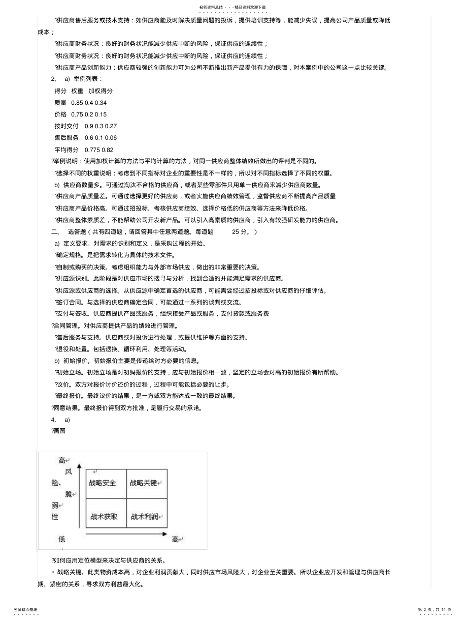 2022年采购与供应链案例历年真题及答案 .pdf_第2页