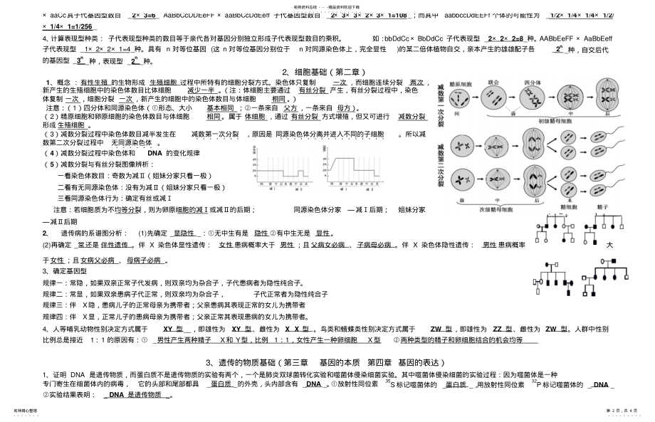 2022年遗传与进化复习提纲 .pdf_第2页