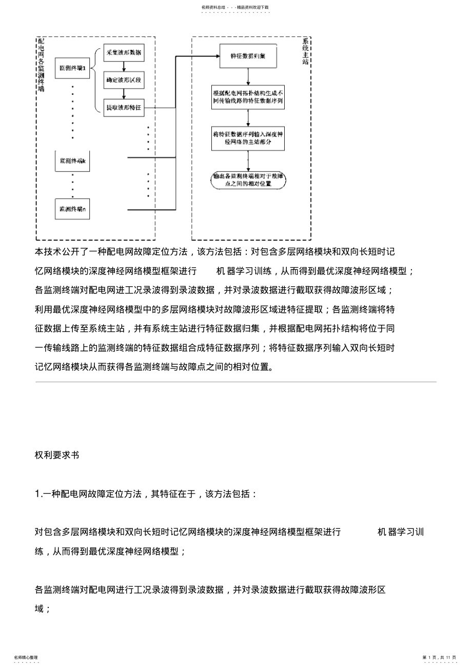 2022年配电网故障定位方法及系统与制作流程 .pdf_第1页