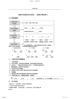 2022年分离定律练习的题目 2.pdf