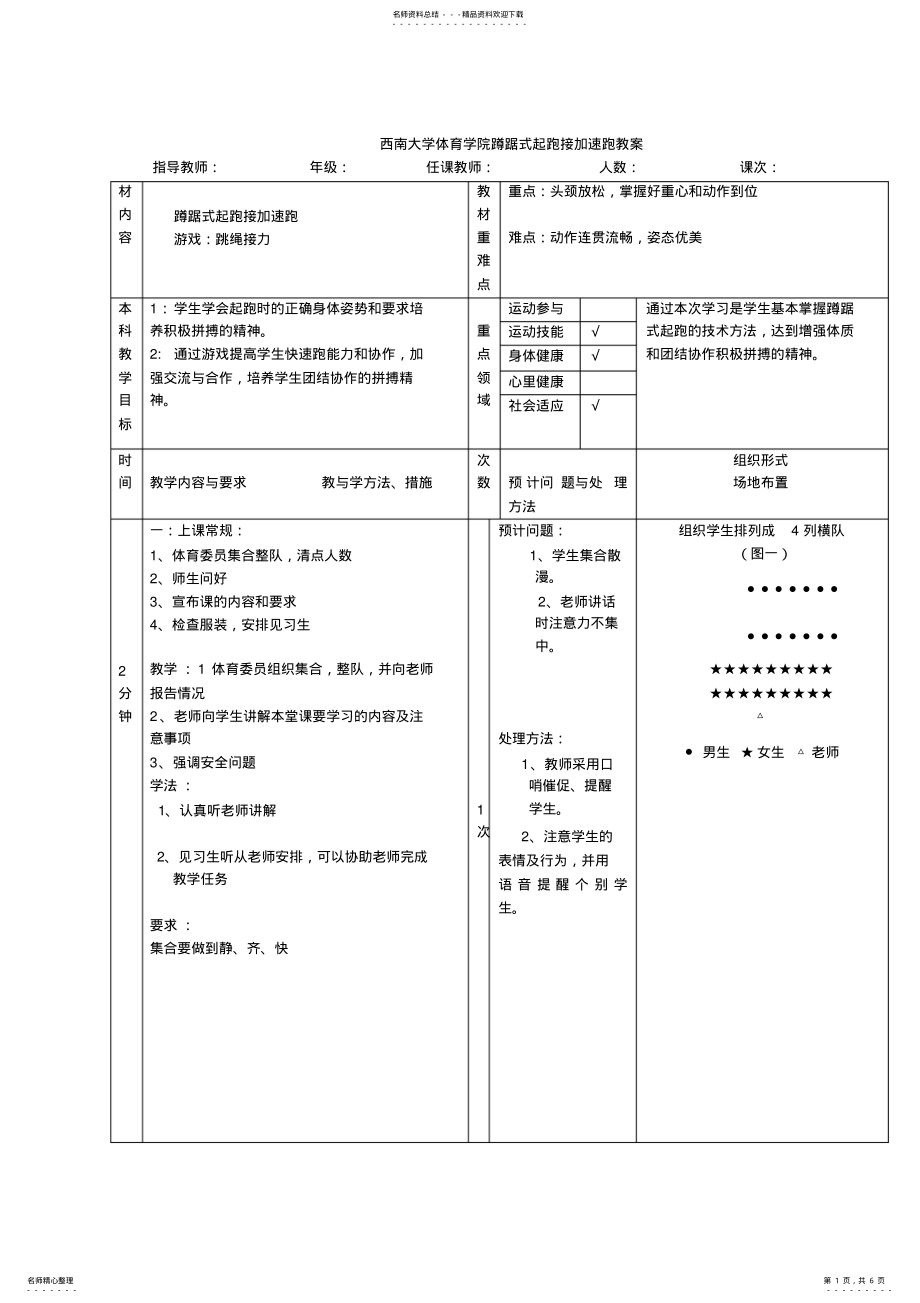 2022年蹲踞式起跑接加速跑完整教案 .pdf_第1页