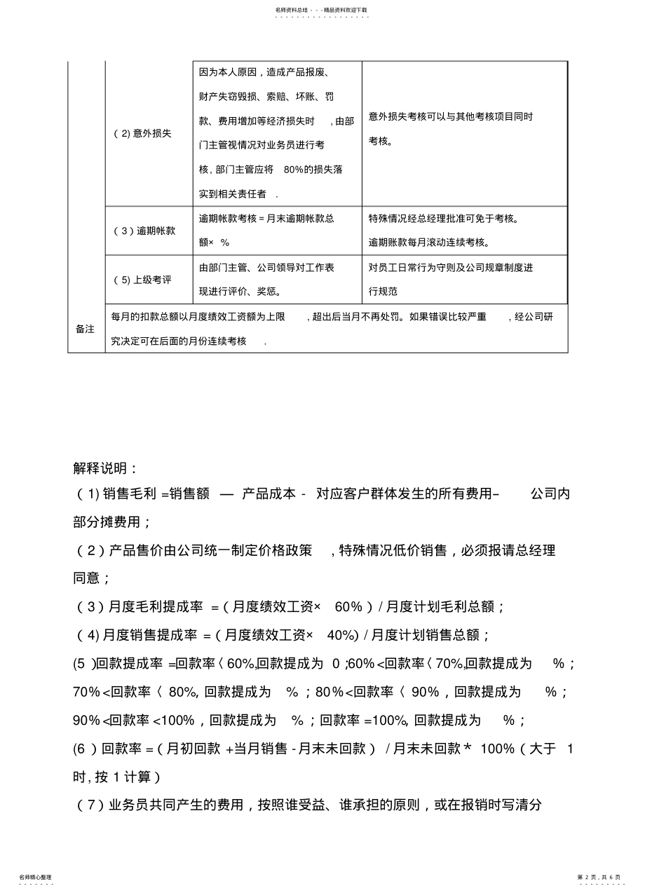 2022年销售人员绩效考核办法 2.pdf_第2页