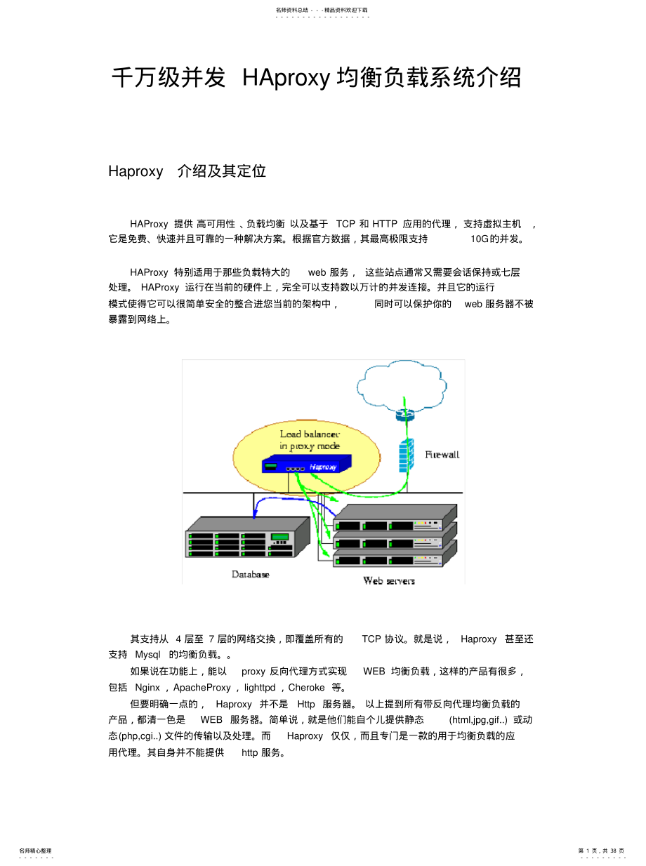 2022年千万级并发HAproxy均衡负载系统介绍及配置 .pdf_第1页