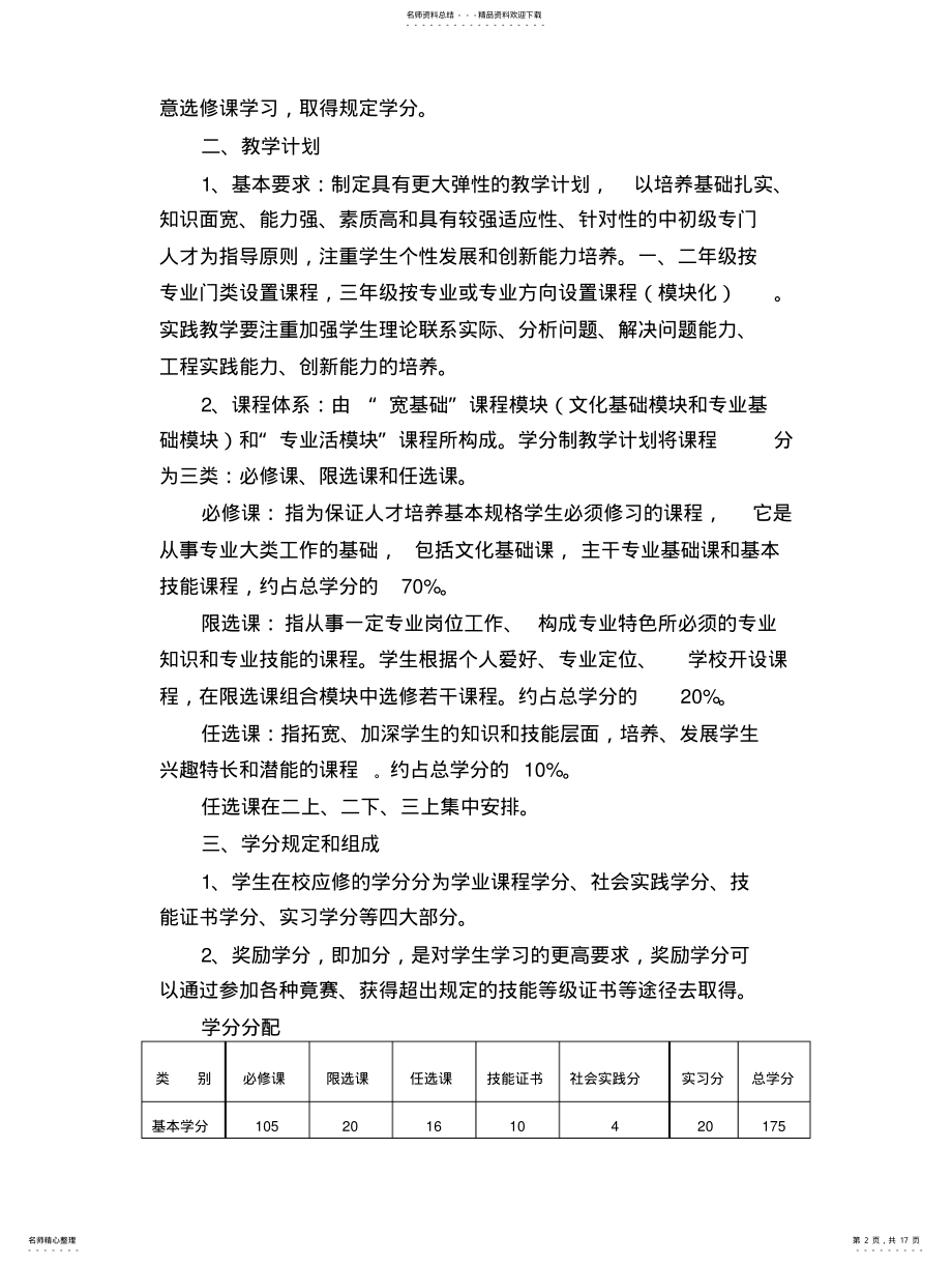 2022年长沙环球职业中专学校学分制银行建设实施方案 .pdf_第2页