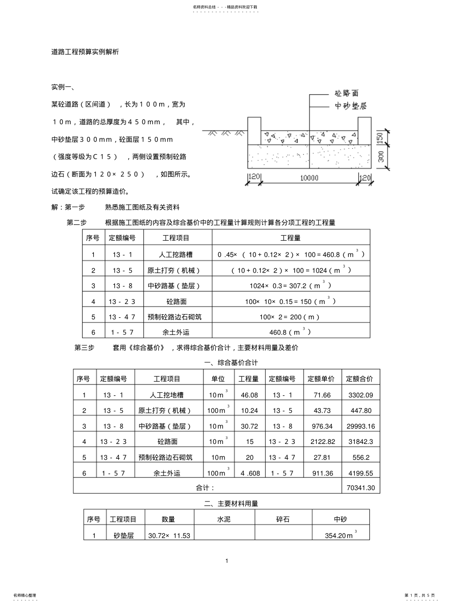 2022年道路工程预算实例解 .pdf_第1页