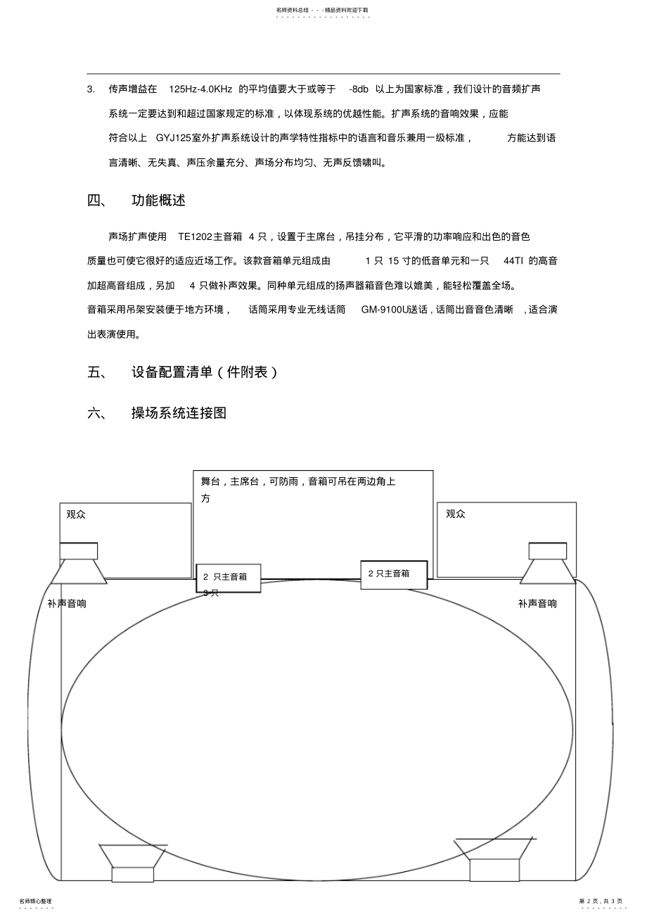 2022年运动场音响系统设计方案 .pdf_第2页