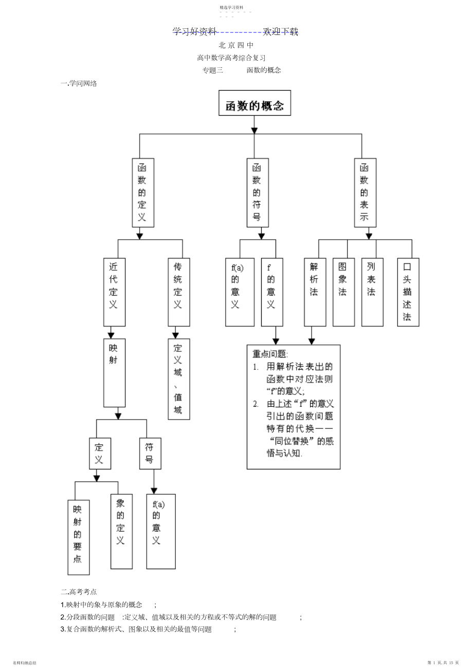 2022年北京四中高中数学高考综合复习专题三函数的概念.docx_第1页