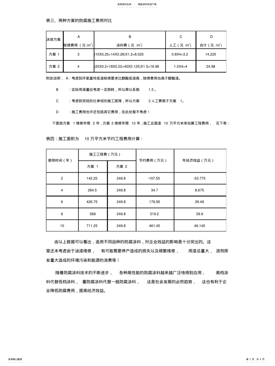 2022年钢结构防腐体系涂装方案和效益分析 .pdf_第2页