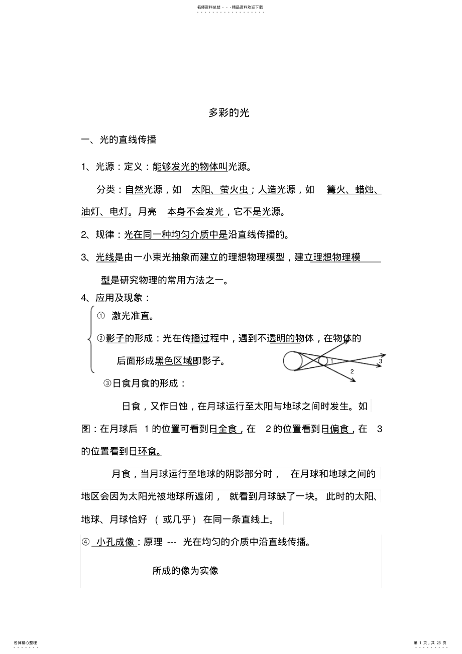 2022年八年级物理《多彩的光》课件 .pdf_第1页